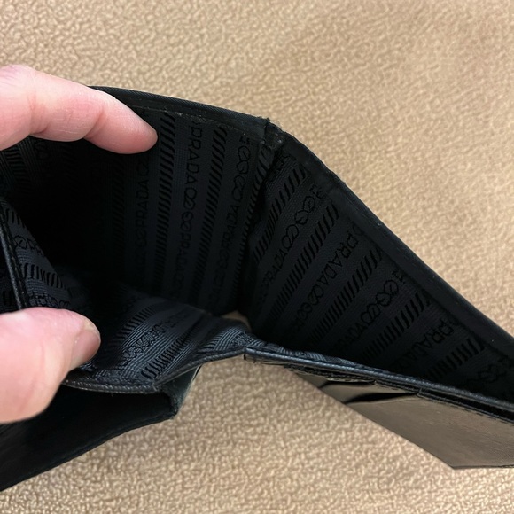 Preowned Prada Nylon Logo plate black trifold wallet - Picture 12 of 15